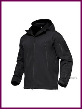 Men's Tactical Waterproof Softshell Fleece Lined Winter Jacket